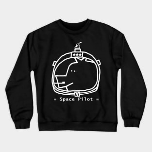 White Line Space Pilot Astronaut Pig Portrait Crewneck Sweatshirt